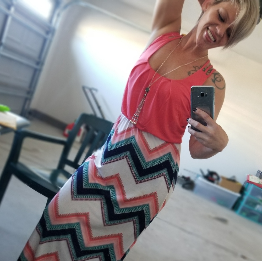 Three Pink Hearts maxi dress